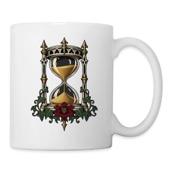 Sanduhr mit Efeu – Gothic Art - Tasse - Weiß - Rechts