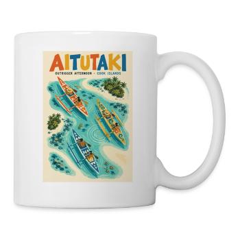 Entdecken Sie Aitutaki in der Cookinseln Retro Lagoon - Tasse - Weiß - Rechts