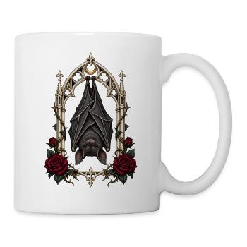 Fledermaus im Spitzbogen – Gothic Art - Tasse - Weiß - Rechts