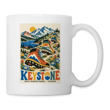 Erleben Sie Keystone Colorado Retro Mountain Escape - Tasse - Weiß - Rechts