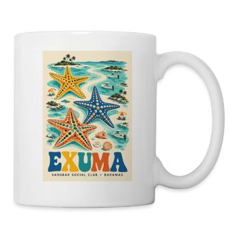 Entdecke Exuma auf den Bahamas Retro-Insel-Tagträume - Tasse - Weiß - Rechts