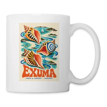 Erleben Sie Exuma auf den Bahamas – Retro-Insel-Tagträume - Tasse - Weiß - Rechts