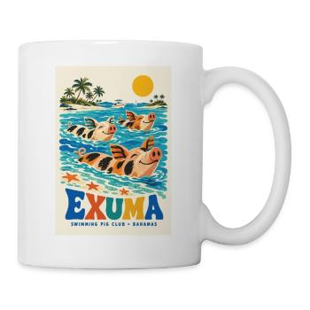 Entdecke Exuma auf den Bahamas – Retro-Insel-Tagträume - Tasse - Weiß - Rechts