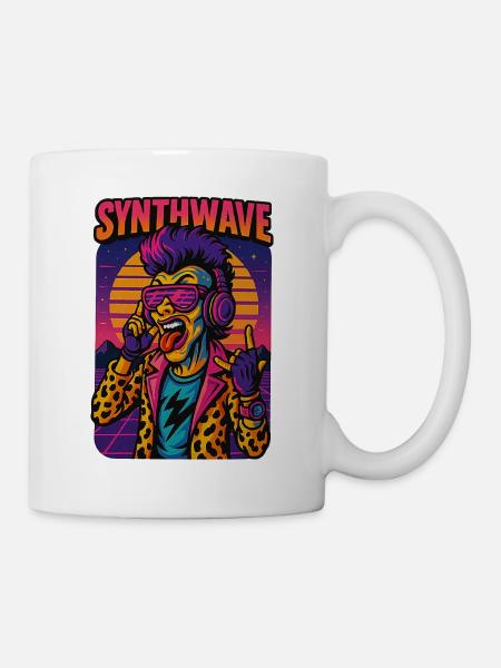 synthwave - Tasse - Weiß