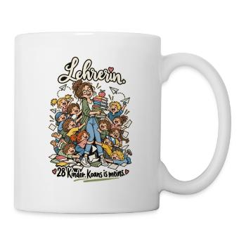 Lehrerin 28 Kinder koans is meins - Tasse - Weiß - Rechts