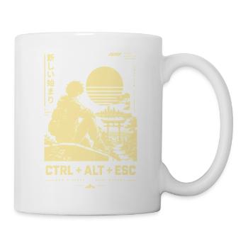 Sonnenuntergangssilhouette CTRL ALT ESC - Tasse - Weiß - Rechts