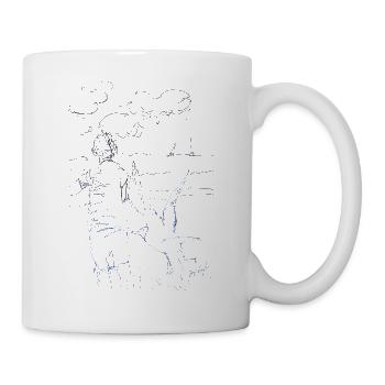 Lustige Skizze mit Möwe von Jörg Langhans - Tasse - Weiß - Rechts