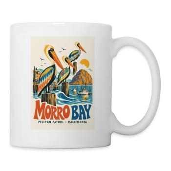 Erleben Sie den Retro-Charme von Morro Bay, Kalifornien, - Tasse - Weiß - Rechts