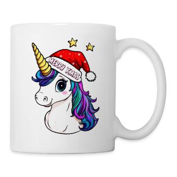 Einhorn Weihnachten - Tasse - Weiß - Rechts