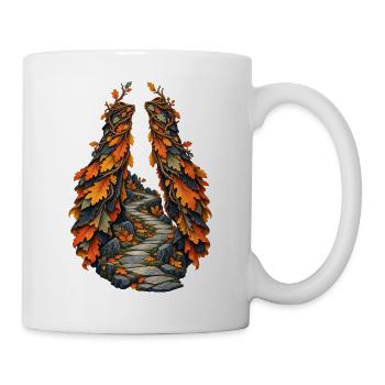 Geteilter Eichenlaub-Mantel am Funkenpfad - Tasse - Weiß - Rechts