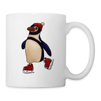 Schlittschuhpinguin - Tasse - Weiß - Rechts