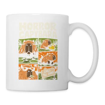 Horror Capybara – Chill Till Chaos Comic - Tasse - Weiß - Rechts