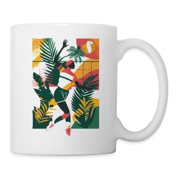 Volleyball Mädchen Cartoon - Tasse - Weiß - Rechts