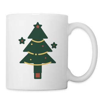 Minimaler Weihnachtsbaum mit Lichtern - Tasse - Weiß - Rechts