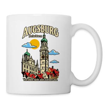 Augsburg Perlachturm von oben - Tasse - Weiß - Rechts