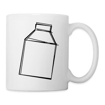 Milchtüte handgezeichnet - Tasse - Weiß - Rechts
