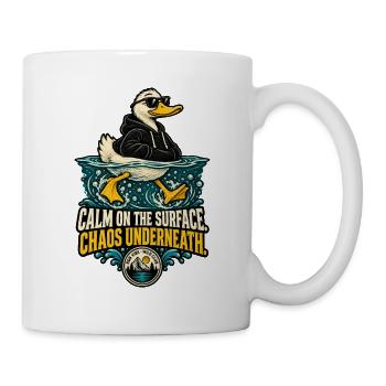 RobVibe Wildclub – Ruhige Oberflächenente - Tasse - Weiß - Rechts