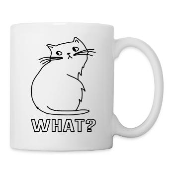 Niedliche Katze What - Tasse - Weiß - Rechts