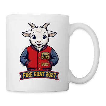 Retro Groovy Fire Goat Shirt | 70s Wavy Feuer Zieg - Tasse - Weiß - Rechts