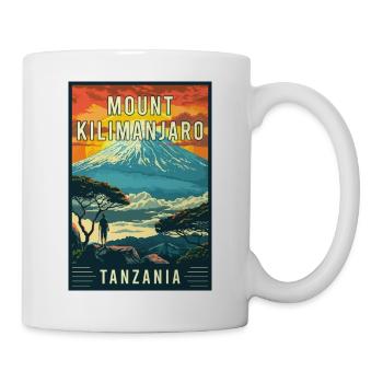Erobere den Kilimandscharo Tansania Reisekunst - Tasse - Weiß - Rechts