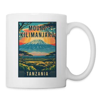Entdecken Sie den Kilimandscharo Tansania Reisekunst - Tasse - Weiß - Rechts