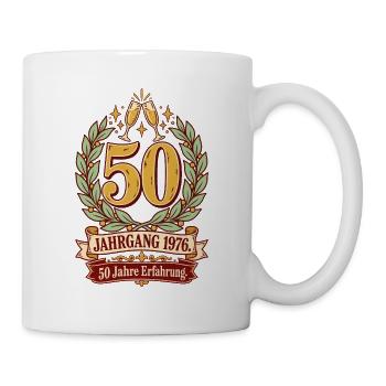 Jahrgang 1976 50 Jahre Erfahrung - Tasse - Weiß - Rechts