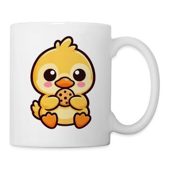 Kawaii Ente Keks Chibi Cartoon Süßigkeit - Tasse - Weiß - Rechts