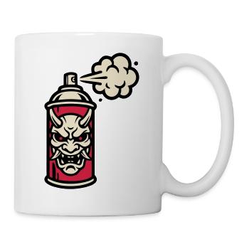 Oni Maske Spraydose Grafik - Tasse - Weiß - Rechts