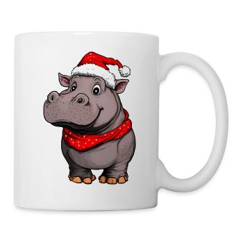 Nilpferde Weihnachten / Weihnachtsmann Hippo - Tasse - Weiß - Rechts