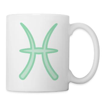 Fische-Tierkreiszeichen Pastellgrün - Tasse - Weiß - Rechts