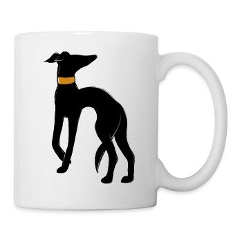 Midnight Hound Silhouette mit Halsband - Tasse - Weiß - Rechts