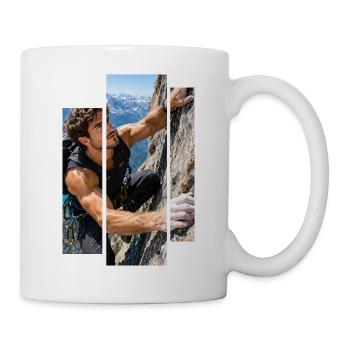 Männlicher Kletterer - Tasse - Weiß - Rechts
