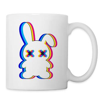 Glitch-Hase mit X-Augen - Tasse - Weiß - Rechts