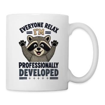 Kunstgestickter Waschbär professionell entwickelt - Tasse - Weiß - Rechts
