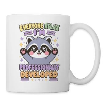 Niedlicher Chibi-Waschbär professionell entwickelt - Tasse - Weiß - Rechts