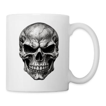 Riss Schädel Muster - Tasse - Weiß - Rechts