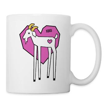 XOXO Ziege Herz | Edgy Pop Art GOAT Liebe - Tasse - Weiß - Rechts