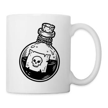 Giftflasche mit Totenkopf - Tasse - Weiß - Rechts