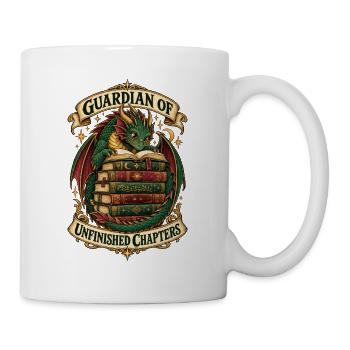 RobVibe Bücherdrache der unvollendeten Kapitel - Tasse - Weiß - Rechts