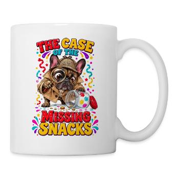  The Case Of Missing Snacks Französische Bulldogge - Tasse - Weiß - Rechts