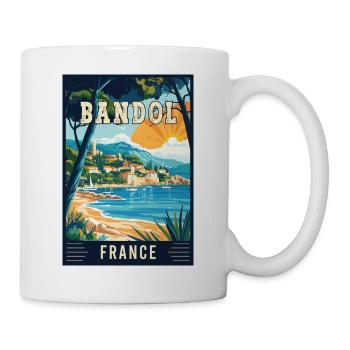 Erleben Sie den Küstencharme von Bandol in Frankreich - Tasse - Weiß - Rechts