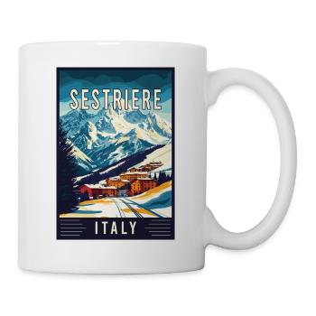 Erleben Sie die alpine Schönheit von Sestriere in Italien - Tasse - Weiß - Rechts