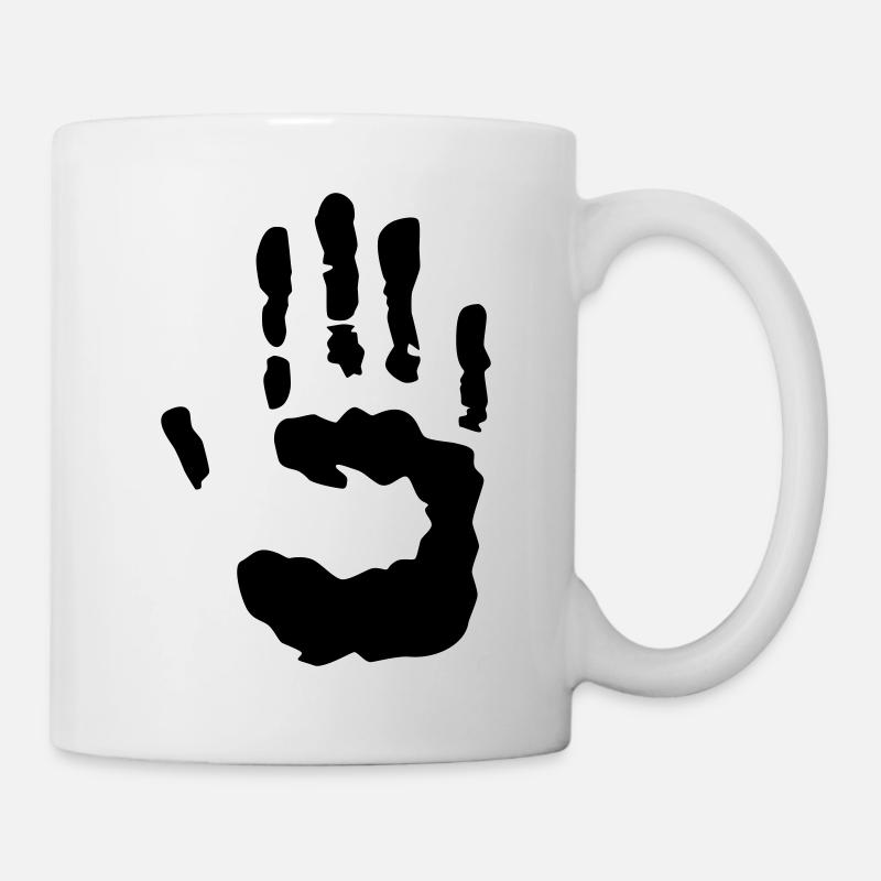 Spuren Hand - Tasse - Weiß
