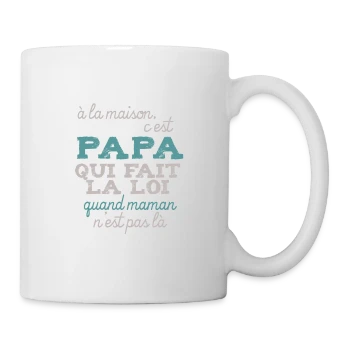 Mug blanc avec motif Papa fait la loi