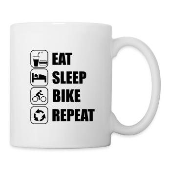 eat sleep bike repeat - Mug - white - Right