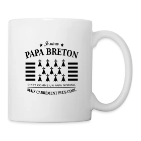 Modèle T-shirt Papa Breton Authentique personnalisé sur Mug blanc
