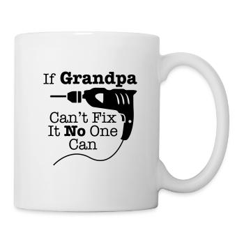 Opa mit Bohrmaschine - Tasse - Weiß - Rechts