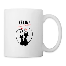 Modèle Félin pour l'autre personnalisé sur Mug blanc