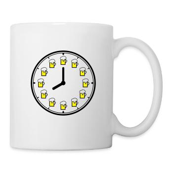 Uhr mit Bier anstelle von Zahlen - Tasse - Weiß - Rechts