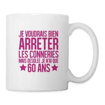 désolée je n'ai que 60 ans - Mug blanc - blanc - Droite